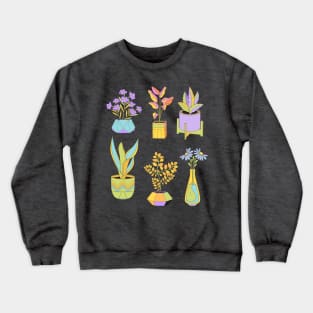 Cute Funky House Plants Illustration Crewneck Sweatshirt